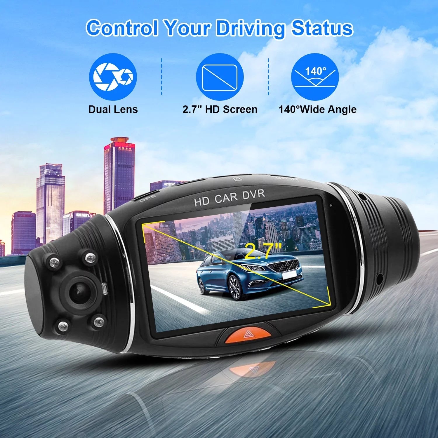 iMountek FHD 1080P Dual Lens Car DVR Dash Cam GPSize Camera Video Recorder G-Sizeensor Night Vision