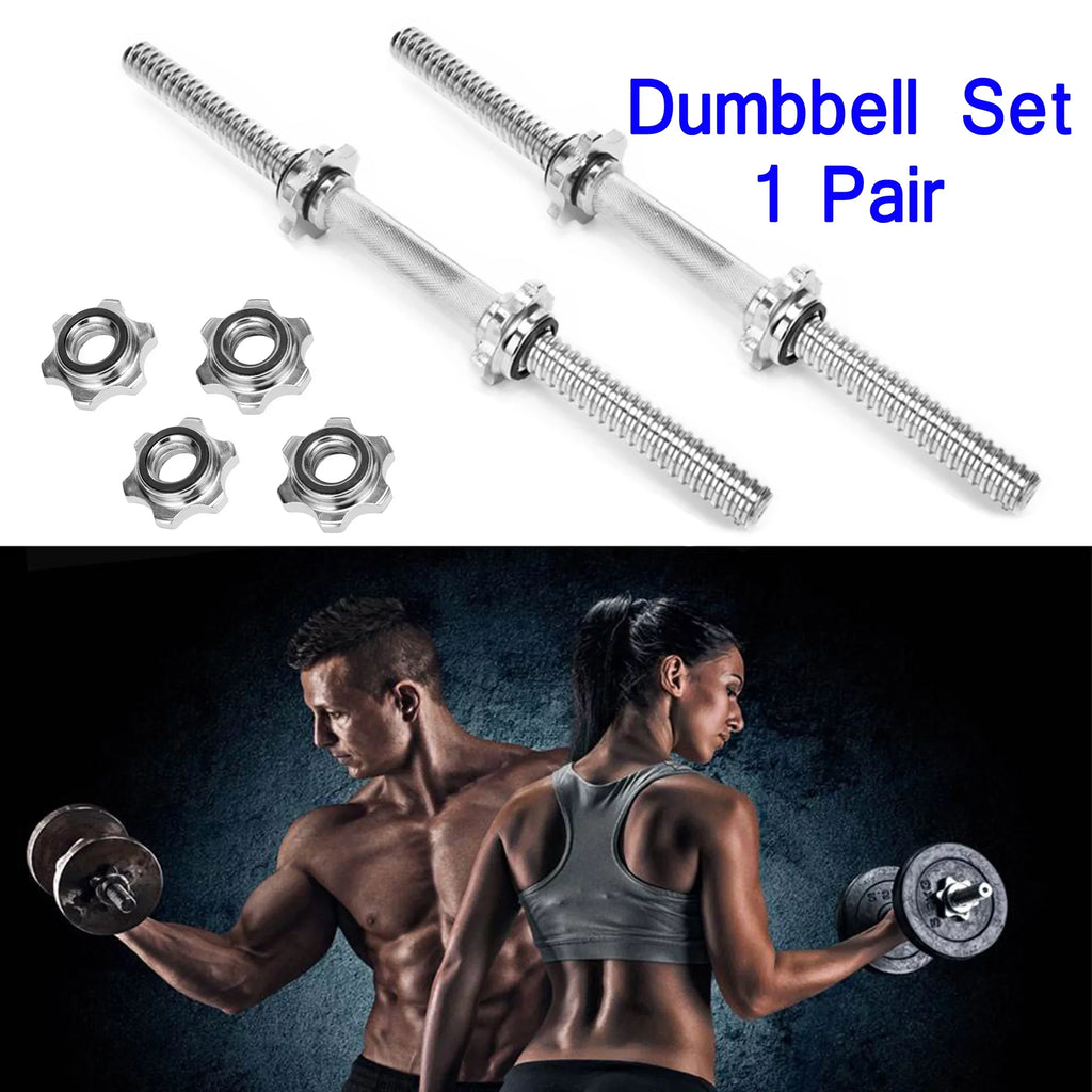 SizeAYFUT 17.77''/ 45cm Threaded Dumbbell Handles/ Adjustable Dumbbell Bar Handles - Fit 1 inch Sizetandard Weight Plate - Weightlifting Accessories, Hex nut