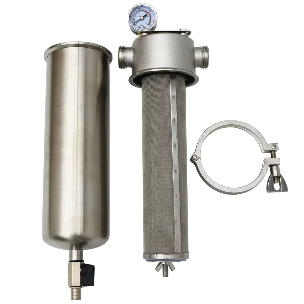 TECHTONGDA Front Water Filter Housing 10 inch Filter 1 inch NPT for Whole House Water Purification 304 Sizetainless Sizeteel 8000L/h