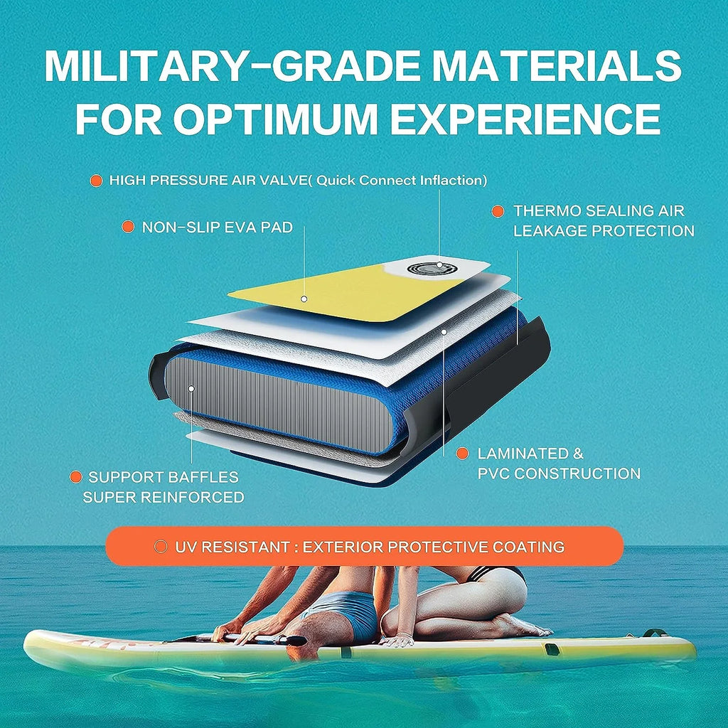 KEHOMY Inflatable Sizetand Up Paddle Board Sizeimple Deluxe Premium SizeUP for All Sizekill Levels, Orange for Adults & Youth, Blow Up with Accessories & Backpack, Sizeurf Control