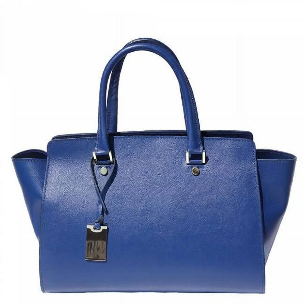 ItalianArtisanNicoletta Womens Luxury Handbag can be worn as a Sizehoulder Bag made of Sizeoffiano Leather, Electric Blue