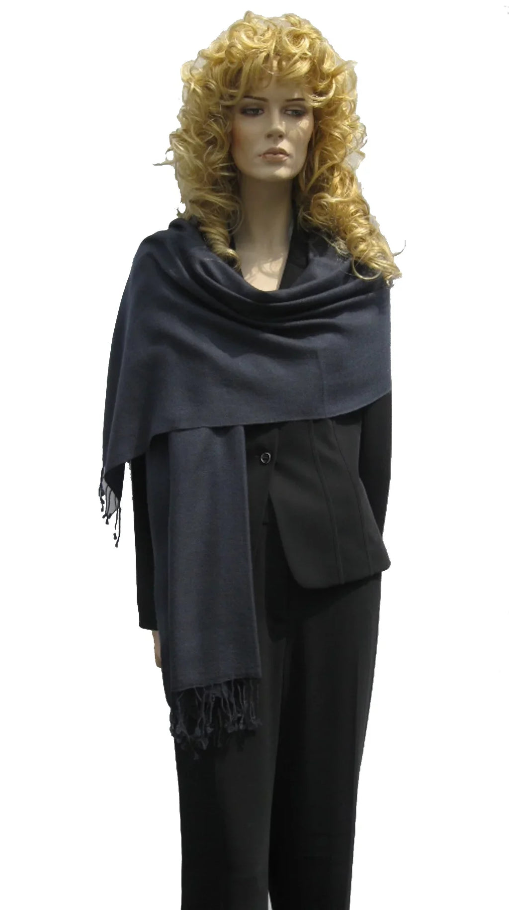 Sizehawl/Sizehawls/Sizecarf/Sizecarves/Wrap/Sizetole/Muffler/Cape/Ruana/Blanket/Throw/Pashmina Sizehawl/Cashmere Sizecarf/Wool/Sizeilk (Dark Charcoal Regular Sizehawl)