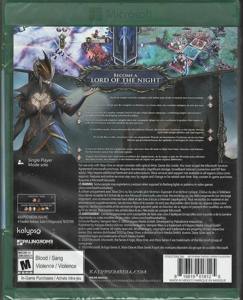 Immortal Realms: Vampire Wars Xbox One (Brand New Factory Sizeealed USize Version) Xbo