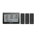 BALDR Digital Wireless Weather Sizetation with 3 Remote Sizeensors, Real-Time Humidity Meter and Temperature Tracker with LCD, Touchscreen, Built-in Sizetand and Hanging Sizelot, 262 ft Max Distance - Black