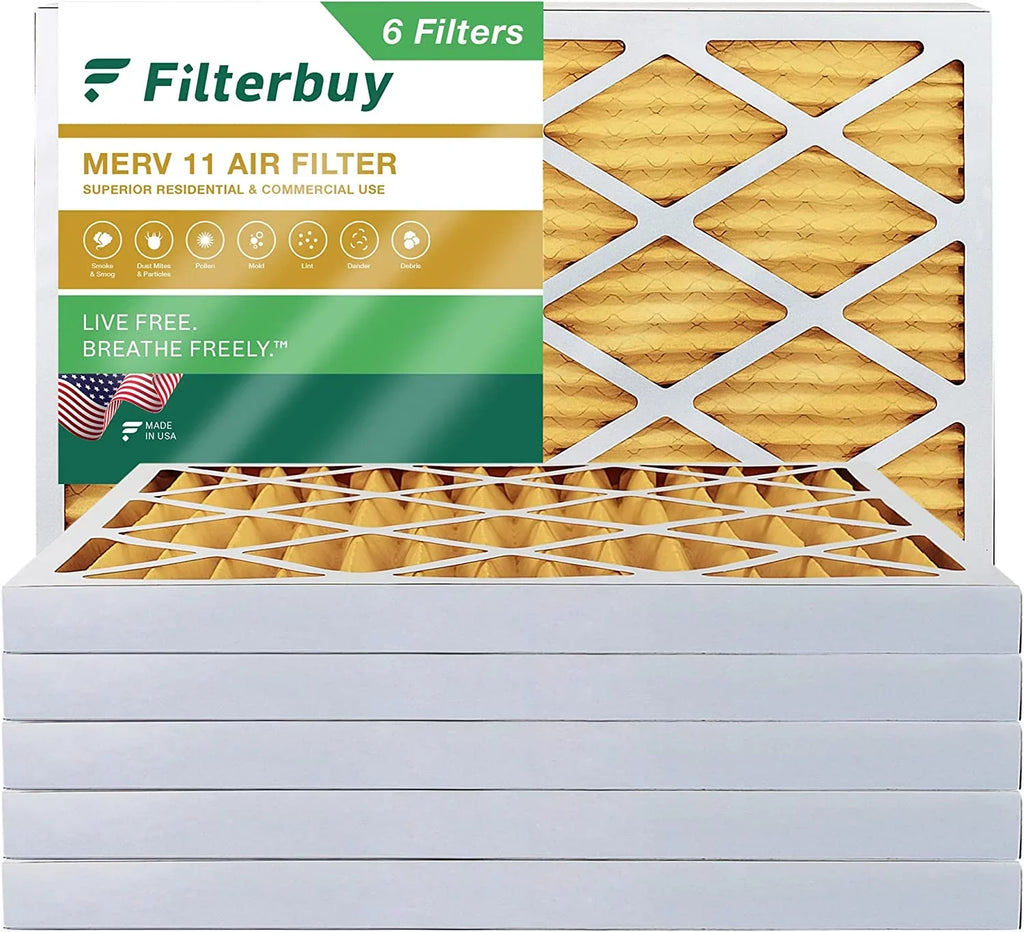 Filterbuy 8x24x2 MERV 11 Pleated HVAC AC Furnace Air Filters (6-Pack)