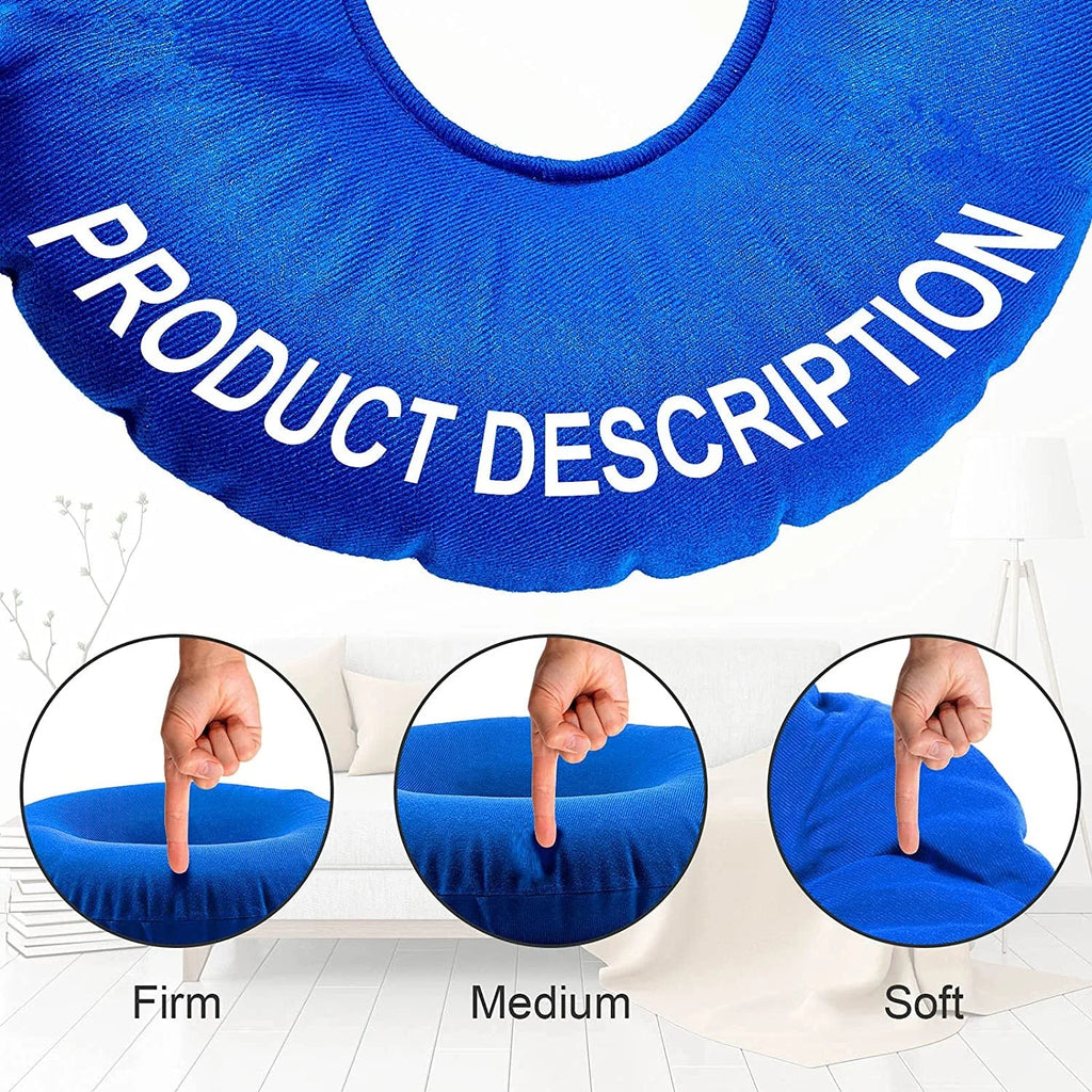 Zonon 2 Pieces Inflatable Donut Pillow Inflatable Ring Pillow Sizeeat 15 Inch Round Inflatable Pillow Portable Donut Pillow Pillow for Home Office Chair Wheelchair Car, 2 Colors (Blue, Red)