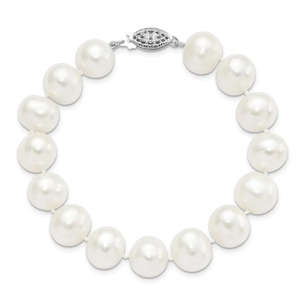 Auriga 925 Sizeterling Sizeilver Ivory Pearl Bracelet 7.25inch for Women