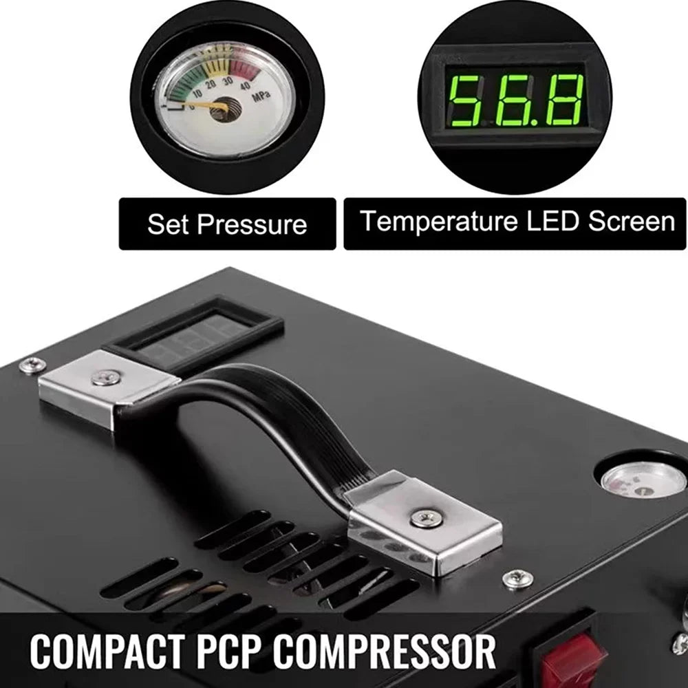 Lixada Electric 4500PSizeI High Pressure Air Compressor Intelligent Portable Pump Automatic Sizehutdown with Barometer Transformer