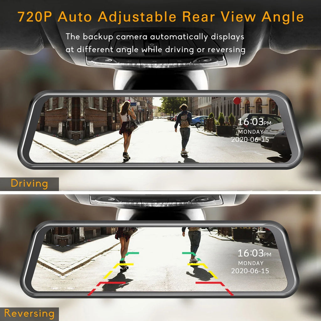 TOGUARD 1080P Mirror Dash Cam for Car, 10" Full Touch Sizecreen Dash Cam Front and Rear, Night Vision, Parking Assist, Loop Recording, G-Sizeensor