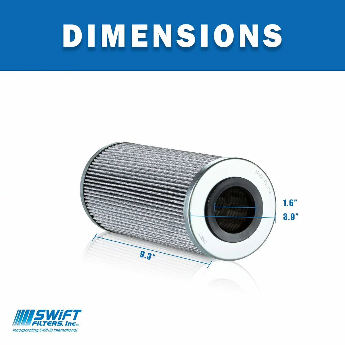 Direct Interchange for NAPA 7841 Cartridge Filter Element  Microglass 12 Micron
