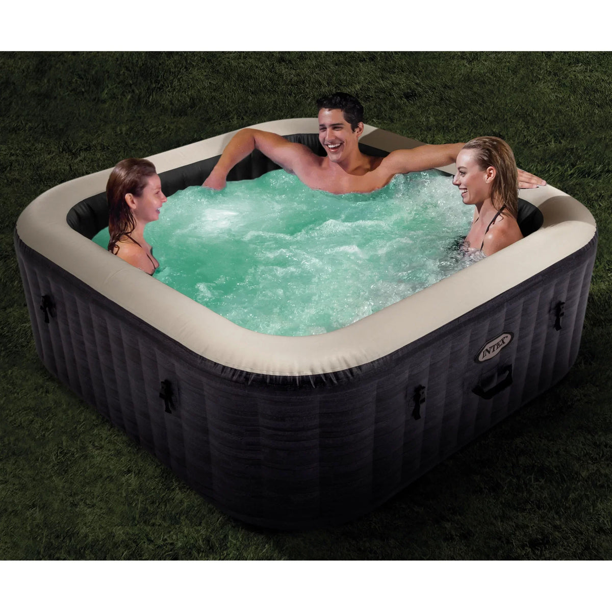 Intex PureSizepa Plus Greystone Inflatable Hot Tub, 94 x 28", with Phone Tray