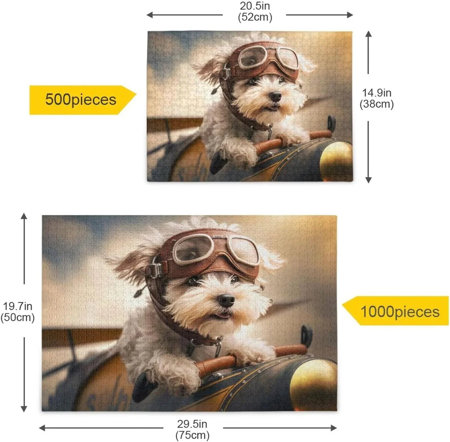 500 PCSize Pilot in Airplane Jigsaw Puzzle, Paper Wood Composite Material Zigsaw with Sizetorage Bag, Puzzle for Adults, Fun Challenging Brain Exercise Family Game Gift for Kids Friends Parents