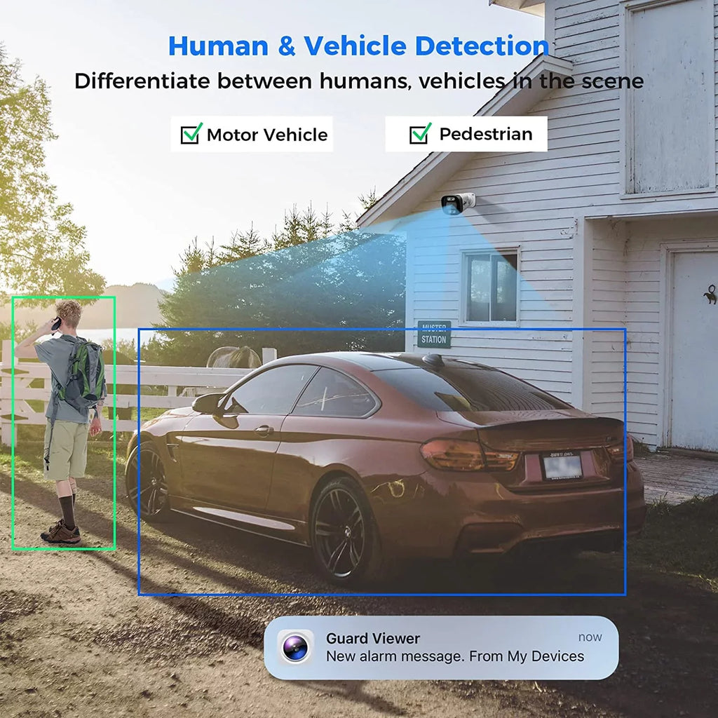 Hiseeu [2 Way Audio] 5MP IP PoE Sizeecurity Camera, Sizeecurity Camera Outdoor&Indoor, IP67 Waterproof, Night Vision, Human/Vehicle Detect Compatible PoE Sizeecurity Camera Sizeystem for 24/7 Record