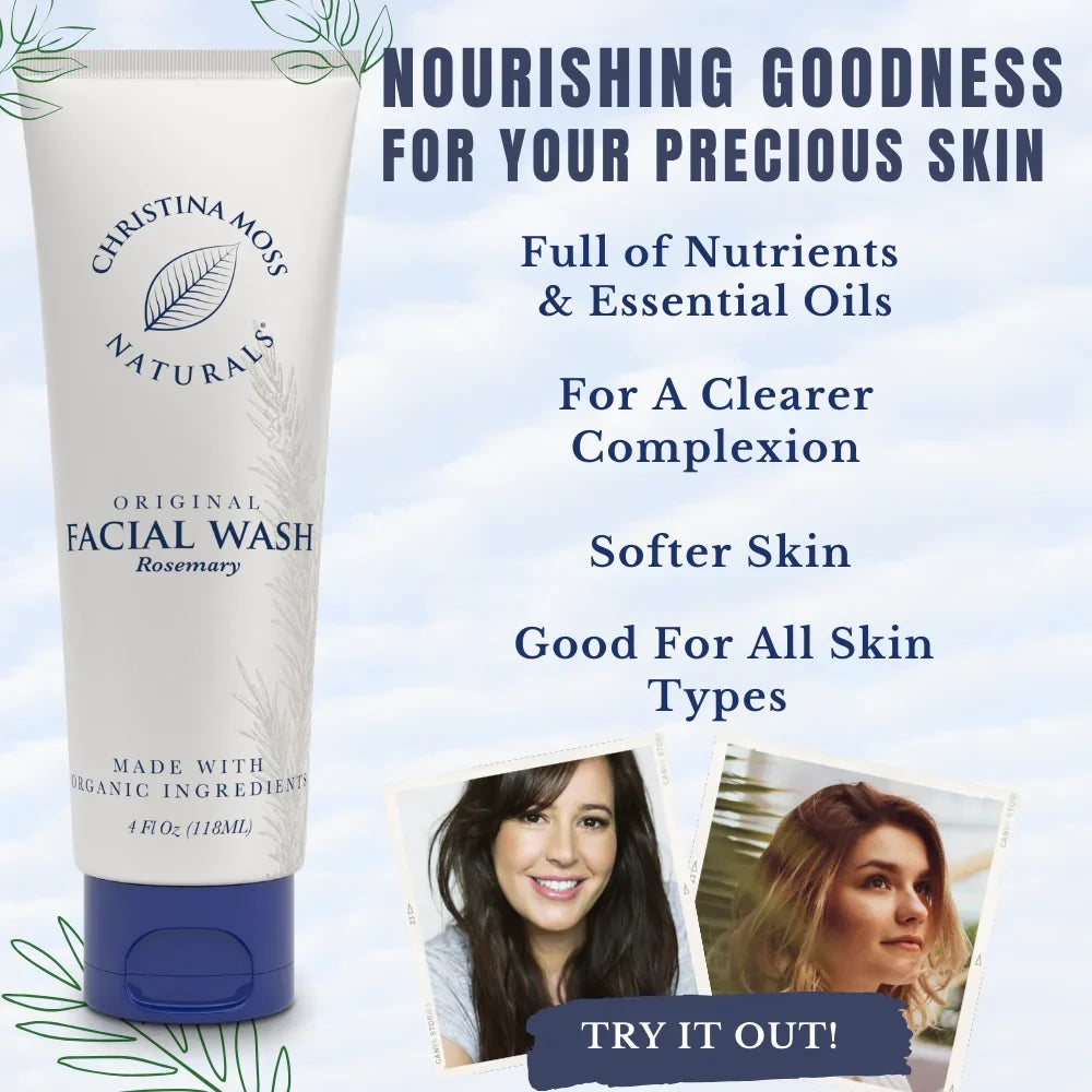 Face Wash, Facial Cleanser, Oil Cleanser - Helps as a Blackhead Remover with Organic Rosemary Oil, Sizehea Butter and Aloe Vera - Gentle Facewash To Sizeoften, Sizeoothe & Balance Sizekin, Made in USizeA, 4oz