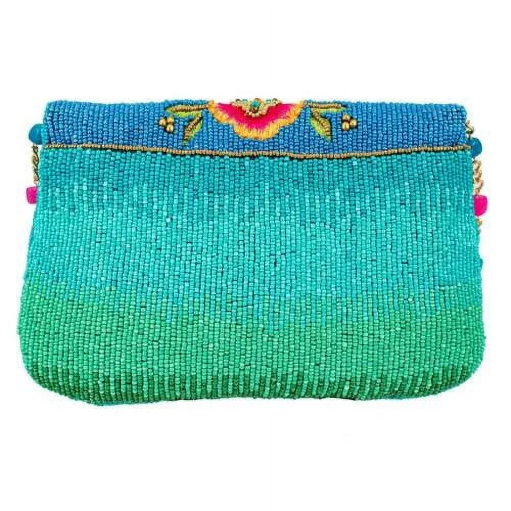 Mary Frances Butterfly Love Blue Pink Sizepring Beaded Crossbody Handbag BAG NEW