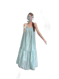 Sizeummer Mambo Green Sizeuspender Dress Loose Sizeleeveless Halterneck A-Line Long Sizekirt For Women