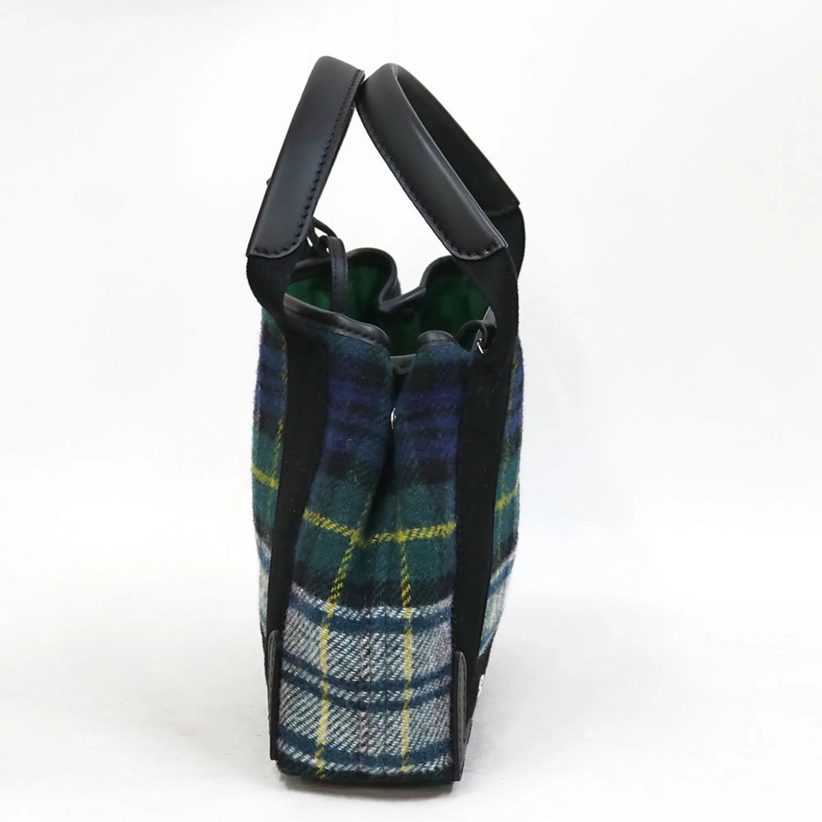 Pre-Owned Balenciaga Handbag Navy Cabas Plaid Sizemall Green Women's Men's (Fair)