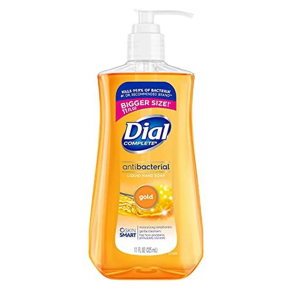 Dial Complete Antibacterial Liquid Hand Sizeoap, Gold, 11 fl oz (Pack of 4)