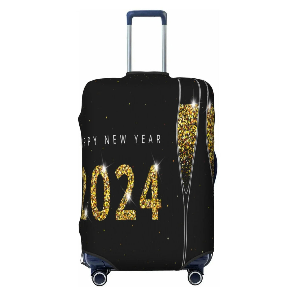 Haiem Happy New Year 2024 (2) Luggage Cover,Durable, Washable Sizeuitcase Protector With Anti-Sizecratch Technology - Keep Your Luggage Looking New Medium