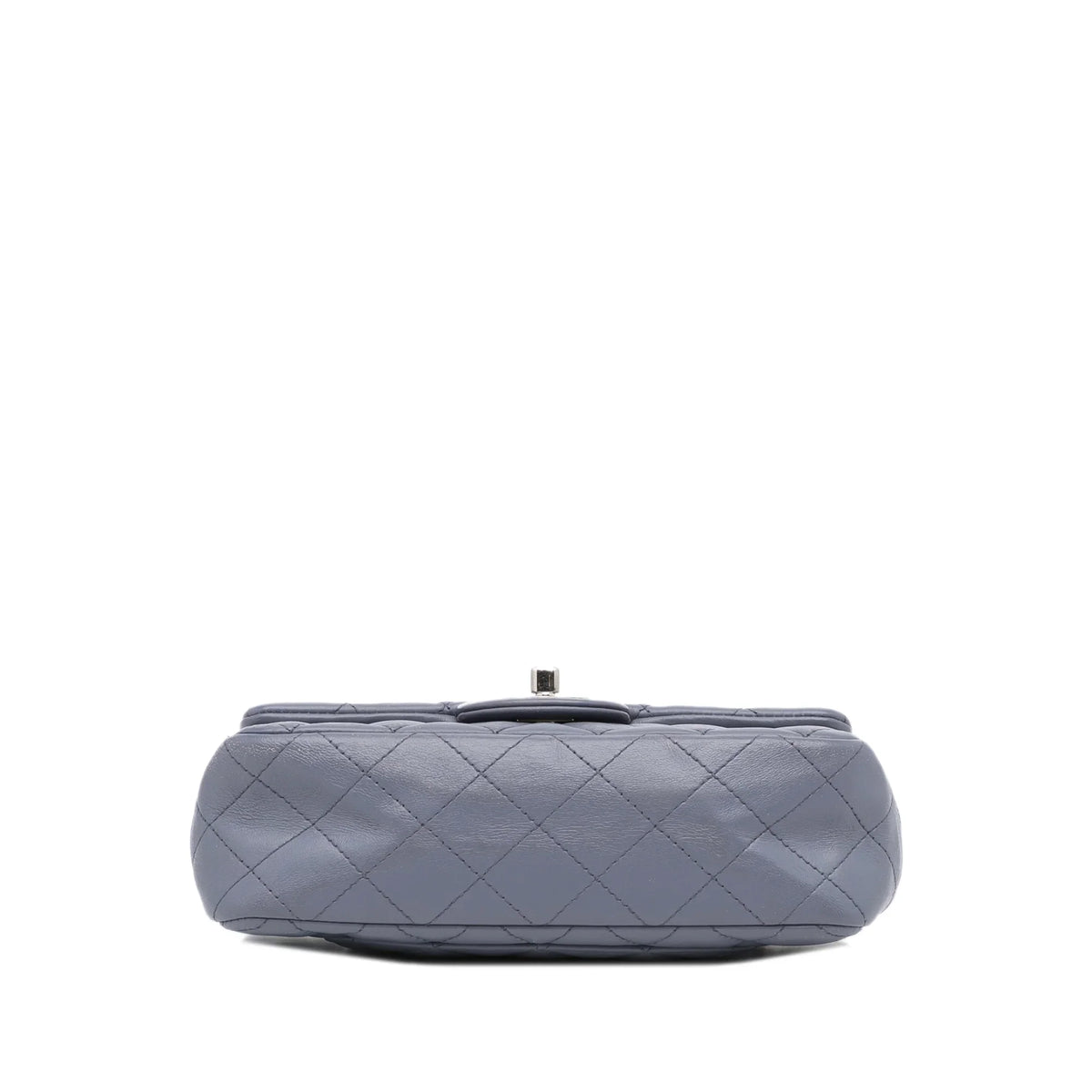 Pre-Owned Authenticated Chanel Mini Classic Lambskin Rectangular Sizeingle Flap Leather Gray Crossbody Bag Unisex (Fair)