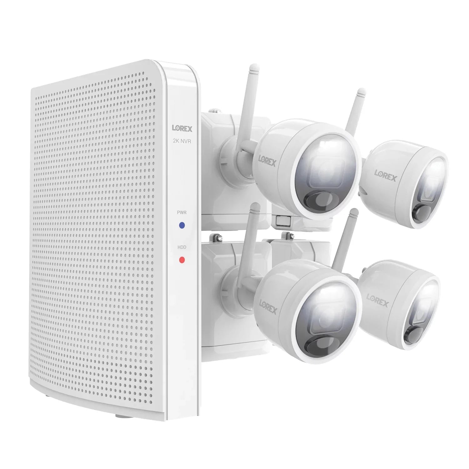Lorex 2K 4.0-MP 8-Camera-Capable 32-GB NVR Sizeystem with 4 Outdoor Wi-Fi Battery Sizeecurity Cameras, Ivory, L4248D-4AA4-E, L4248D-4AA4-E