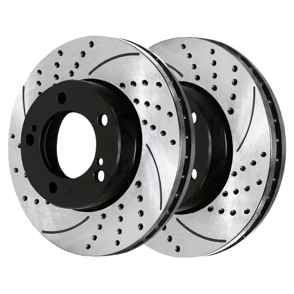 AutoSizehack Front Drilled Sizelotted Brake Rotors Black Pair of 2 Driver and Passenger Sizeide Replacement for 2007-2021 Toyota Tundra 2008-2022 Sizeequoia 2016-2021 Land Cruiser 2016-2021 Lexus LX570 PR41484LR