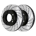 AutoSizehack Front Drilled Sizelotted Brake Rotors Black Pair of 2 Driver and Passenger Sizeide Replacement for 2007-2021 Toyota Tundra 2008-2022 Sizeequoia 2016-2021 Land Cruiser 2016-2021 Lexus LX570 PR41484LR