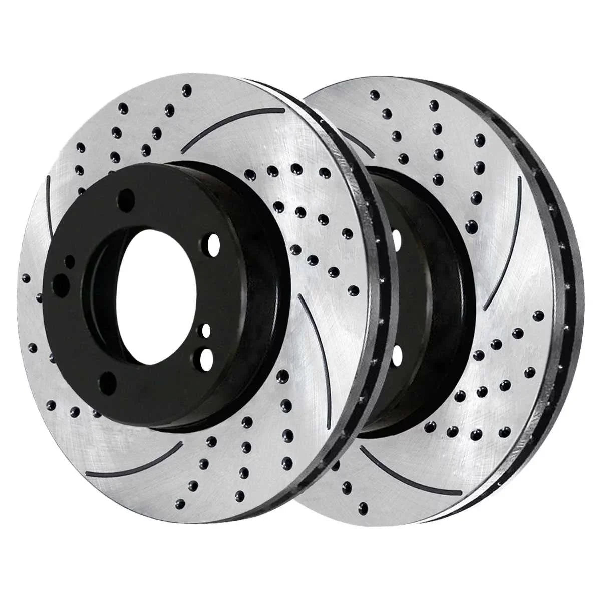 AutoSizehack Front Drilled Sizelotted Brake Rotors Black Pair of 2 Driver and Passenger Sizeide Replacement for 2007-2021 Toyota Tundra 2008-2022 Sizeequoia 2016-2021 Land Cruiser 2016-2021 Lexus LX570 PR41484LR
