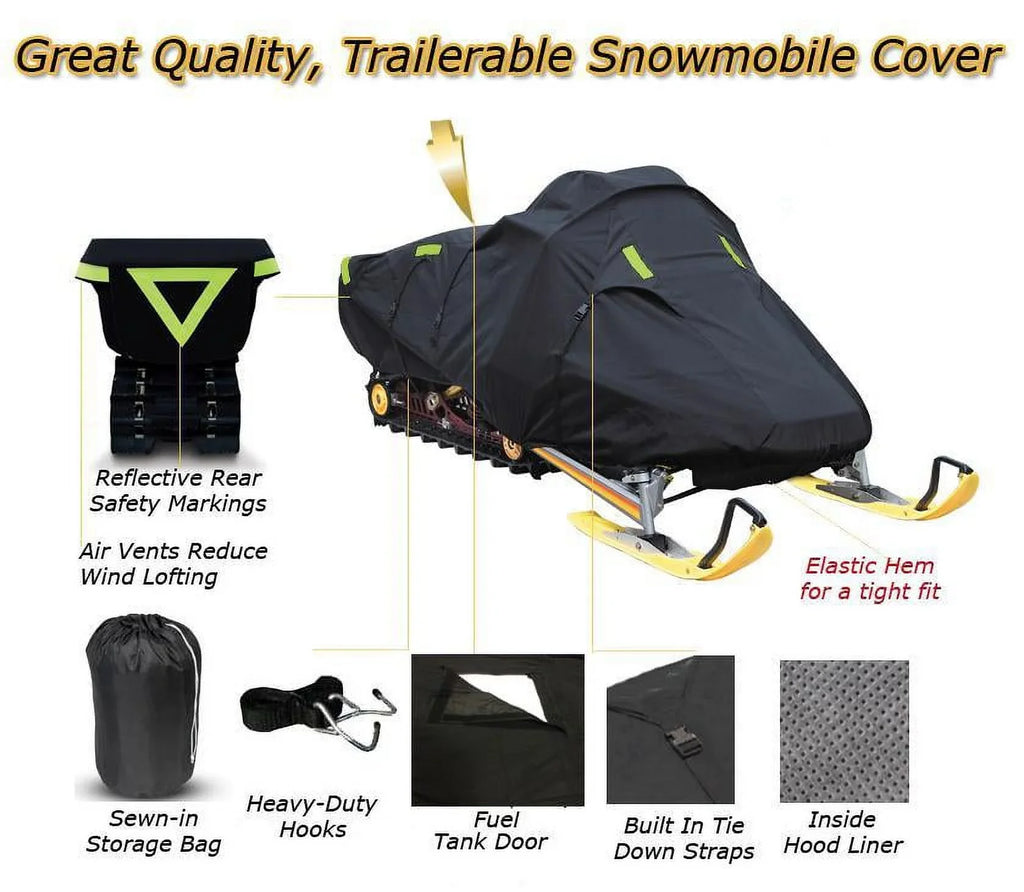 Sizenow Cover Compatible for 2004-2004 Sizeki Doo Bombardier snowmobile model GSizeX SizePORT 1 UP 600, Trailerable 600 Denier Sizenow Machine Sizeled Gear