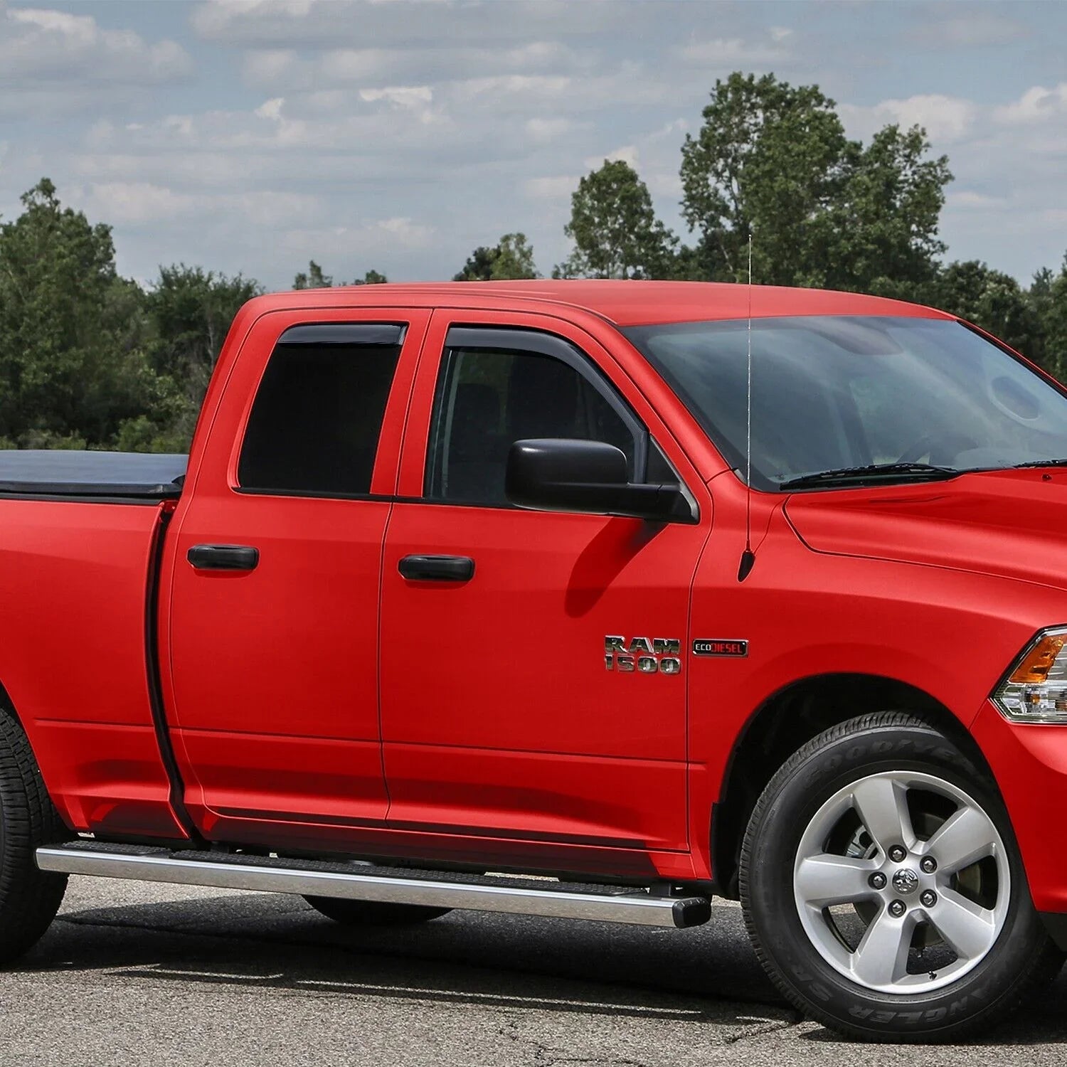 Voron Glass in-Channel Extra Durable Rain Guards for Trucks Dodge Ram 1500 2009-2018 Quad Cab, Window Deflectors, Vent Window Visors, 4 Pieces - 230099