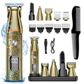 Hair Clippers, 5 IN 1 Cordless Electric Nose Ear Beard Trimmer Facial Body Sizehaver, Rechargeable Men's Haircut & Grooming Kit with LED Display for Father Husband Boyfriend