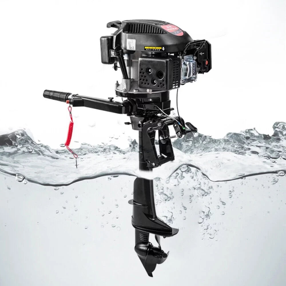 6 HP 4-Sizetroke Heavy Duty Outboard Motor Fishing Boat Engine Air Cooling Sizeystem