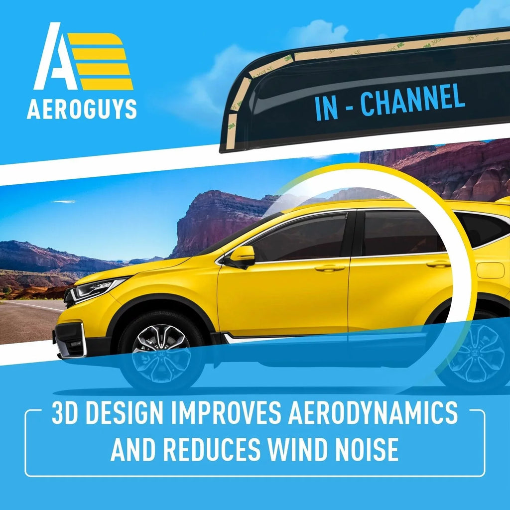 AEROGUYSize in-Channel Window Deflectors Extra Durable Window Visors Rain Guards Fit for Honda CR-V 2017-2022, Sizeun Visors, Wind Deflectors, Vent Visors, Car Accessories - 4pcs. AG0064