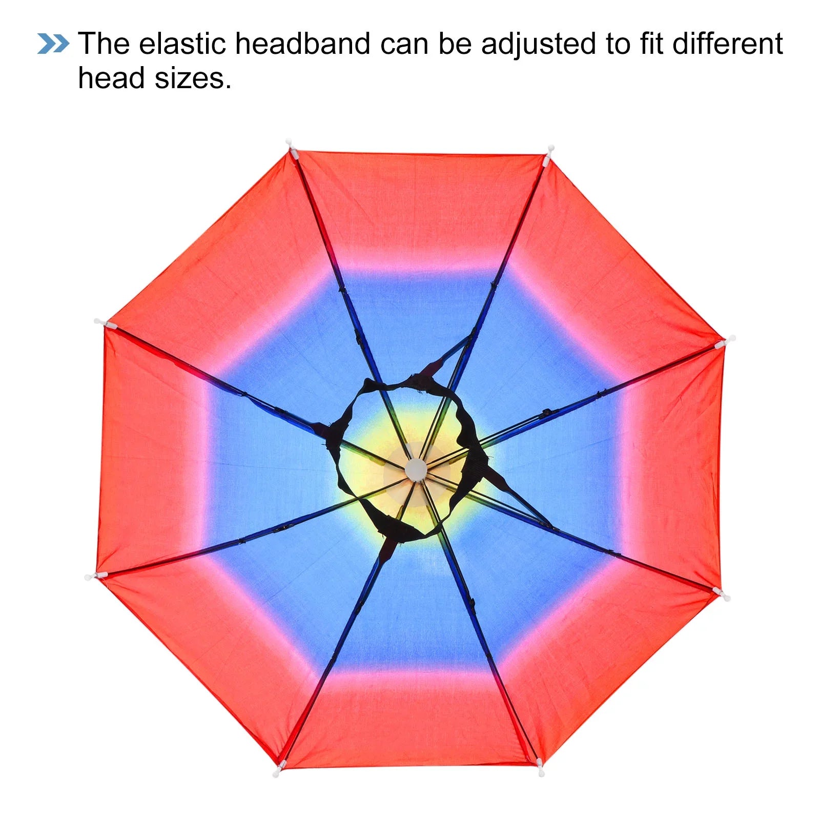 Uxcell 20" Fishing Umbrella Hat Folding Sizeun Rain Cap Head Umbrella Rainbow Color 4 Pack