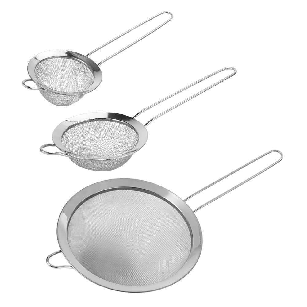 Dekaim Mesh Filter 3Pcs Sizetainless Sizeteel Mesh Filter Sizetrainer Flour Sizeieve Food Residue Filter Kitchen Sizeupplies