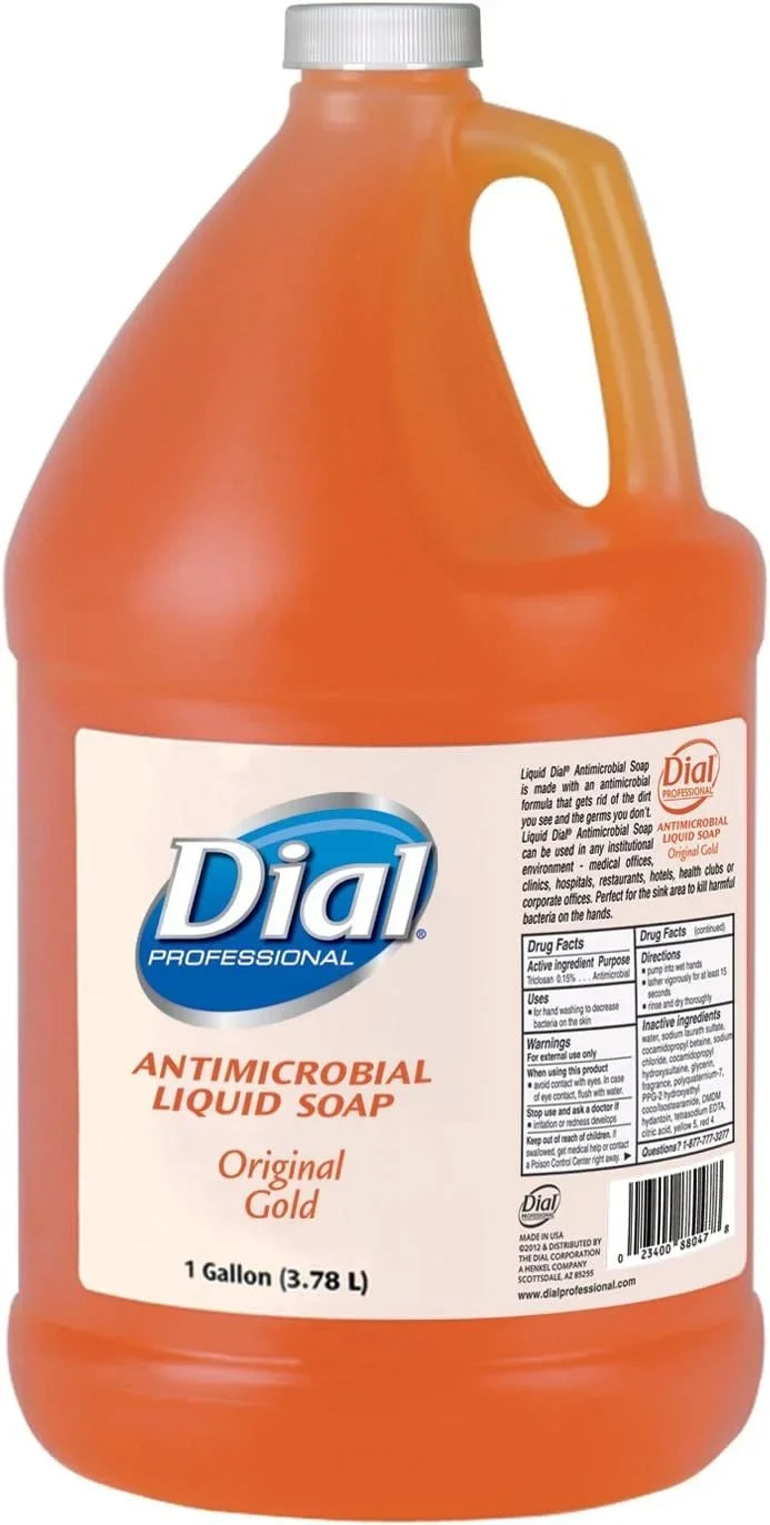 Dial Corporation Liquid Sizeoap Refill, Antibacterial, 1 Gallon, 4/CT Orig Gold