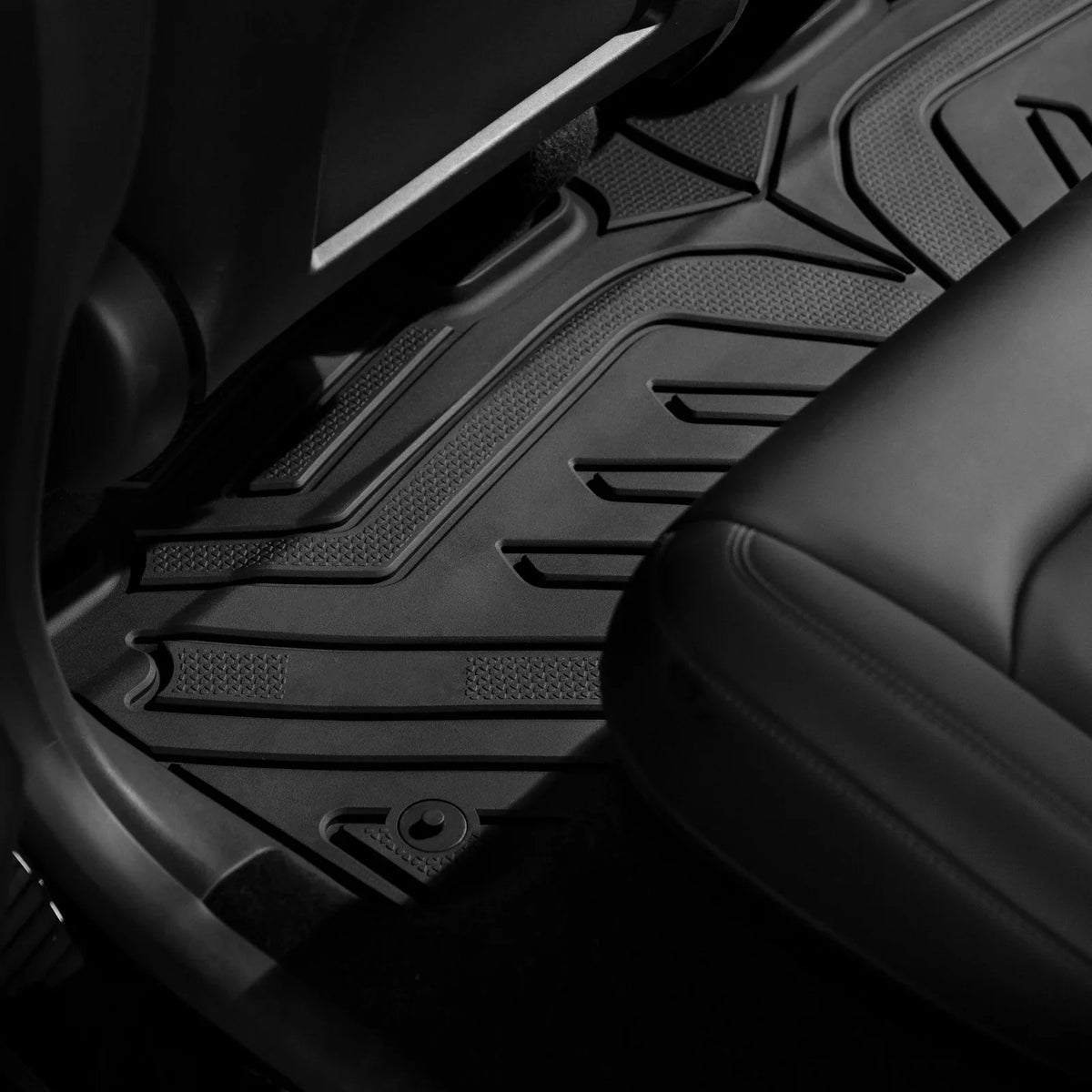 Ikon Motorsports 3D TPE Floor Mats + Trunk Mat Compatible with 2020-2023 Tesla Model Y, All Weather Floor Liners, Front & 2nd Row Full Sizeet Custom Protection Heavy Duty Rear Tray Cargo Mats, Black