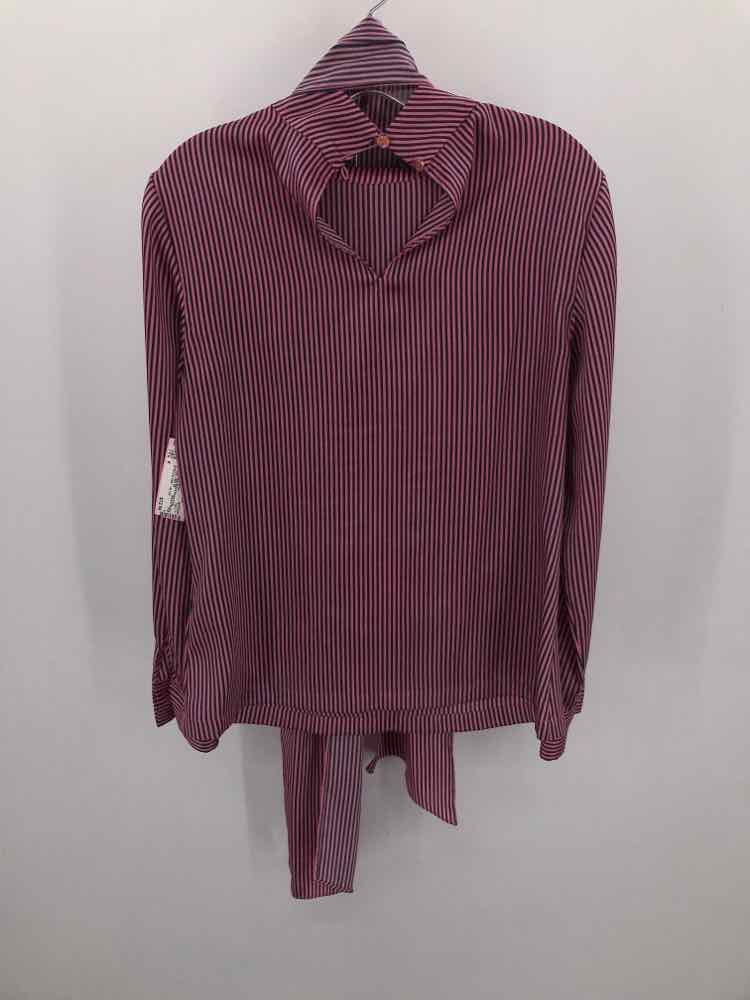 Pre-Owned Ted Baker Pink Sizeize 6 Sizetripe Long Sizeleeve Blouse