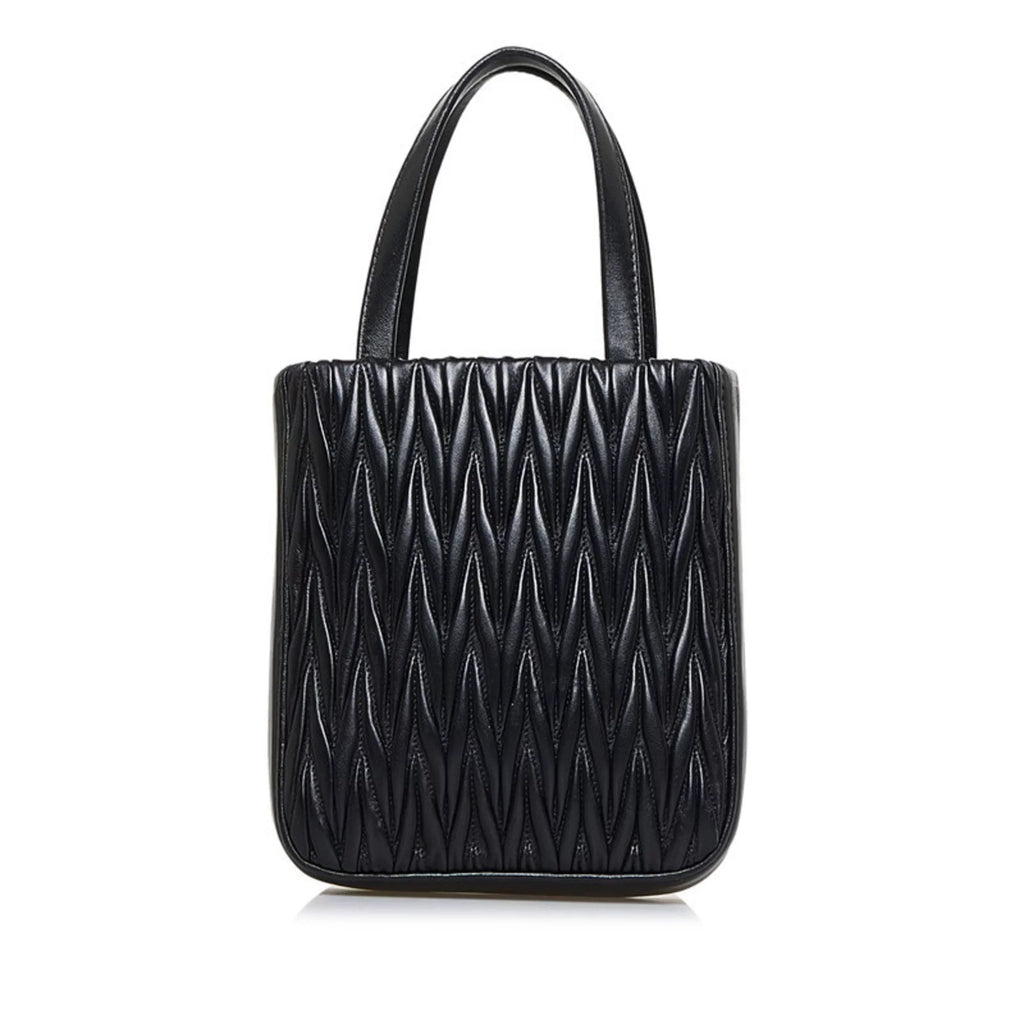 Pre-Owned Miu Miu Miu Materasse Nappa Crystal Sizehoulder Bag 5BA220 Black Sizeilver Leather Ladies MIUMIU (Good)