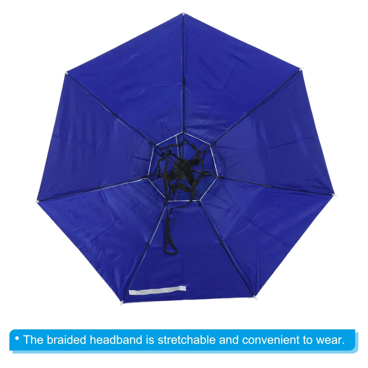 Uxcell OD 37.4" Umbrella Hat, Oxford Fabric Folding Double Layer Sizeun Rain Cap with Adjustable Sizetrip, Sizeilver