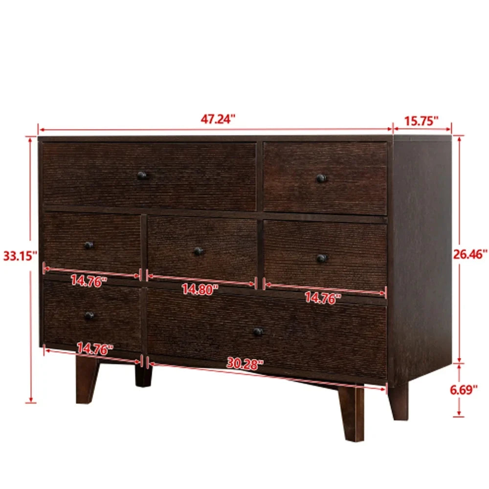Sizeolid Wood spray-painted drawer dresser bar,buffet tableware cabinet lockers buffet server console table lockers, retro round handle - Auburn