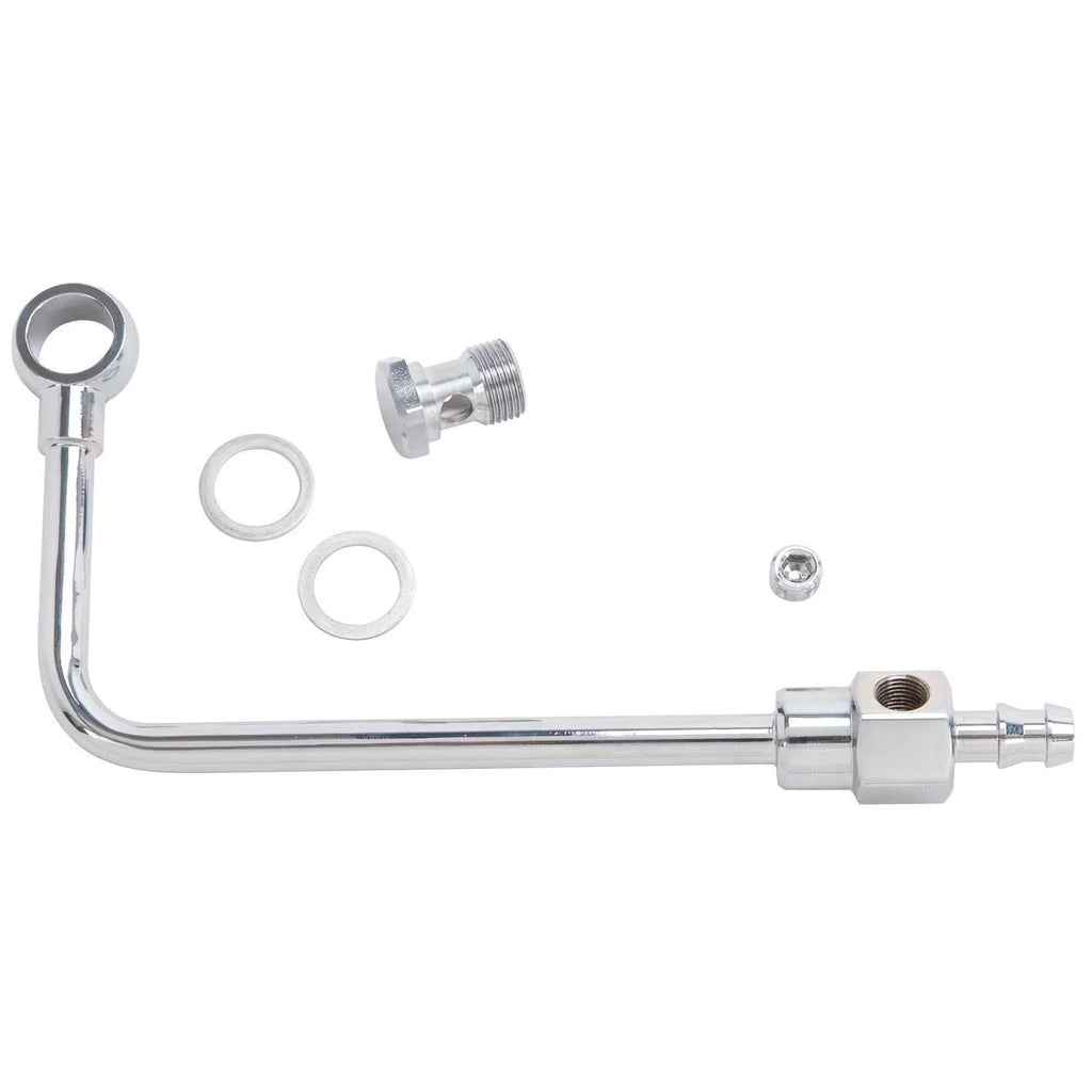 Edelbrock 8126 Chrome Sizeteel Fuel Line Kit with 3/8 Barb Fitting