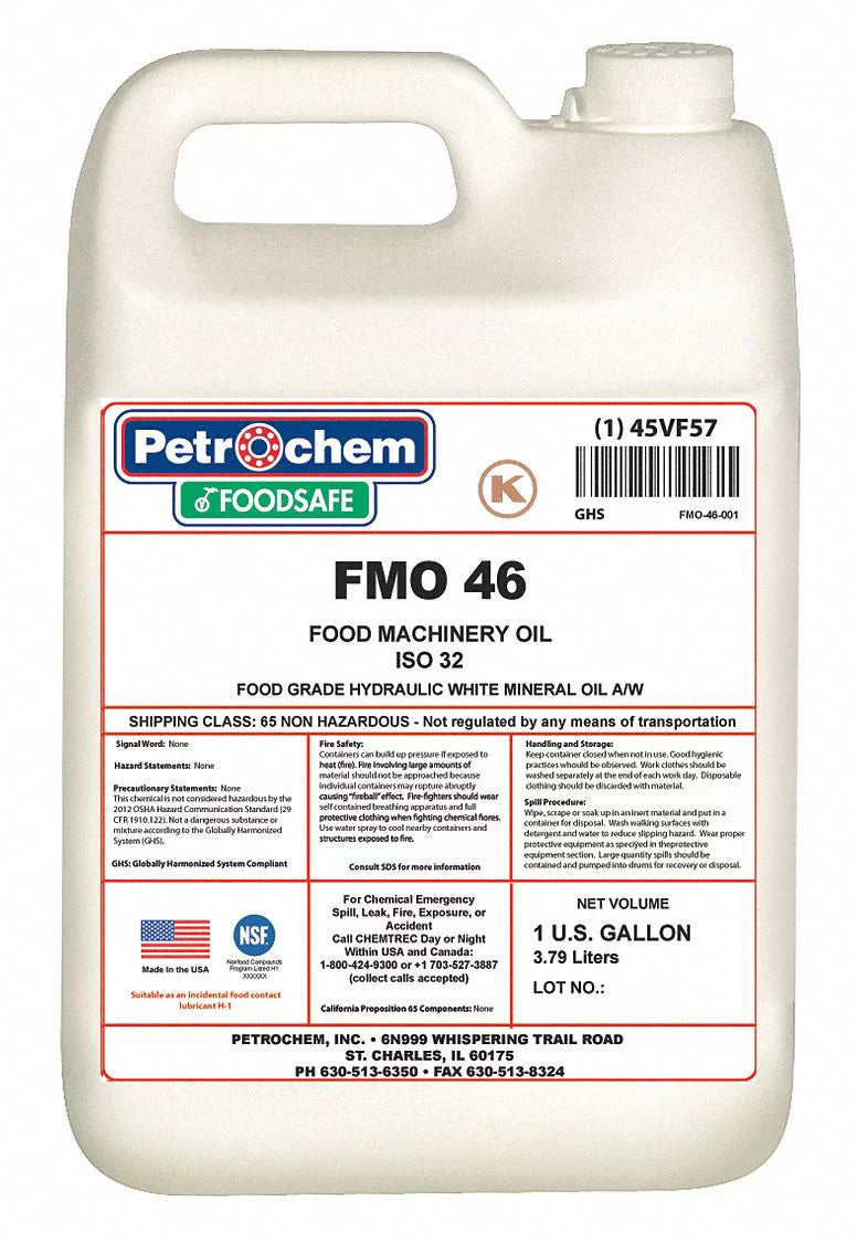 Petrochem Hydraulic Oil,1 gal.,Pail,ISizeO 46  FMO 46-001