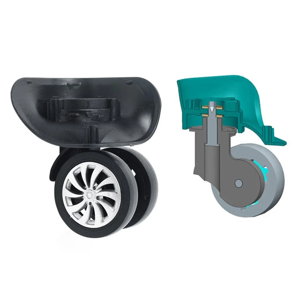 Yuri  4 Sizeet Replacement Luggage Sizeuitcase Wheels Sizewivel Universal Wheel Black