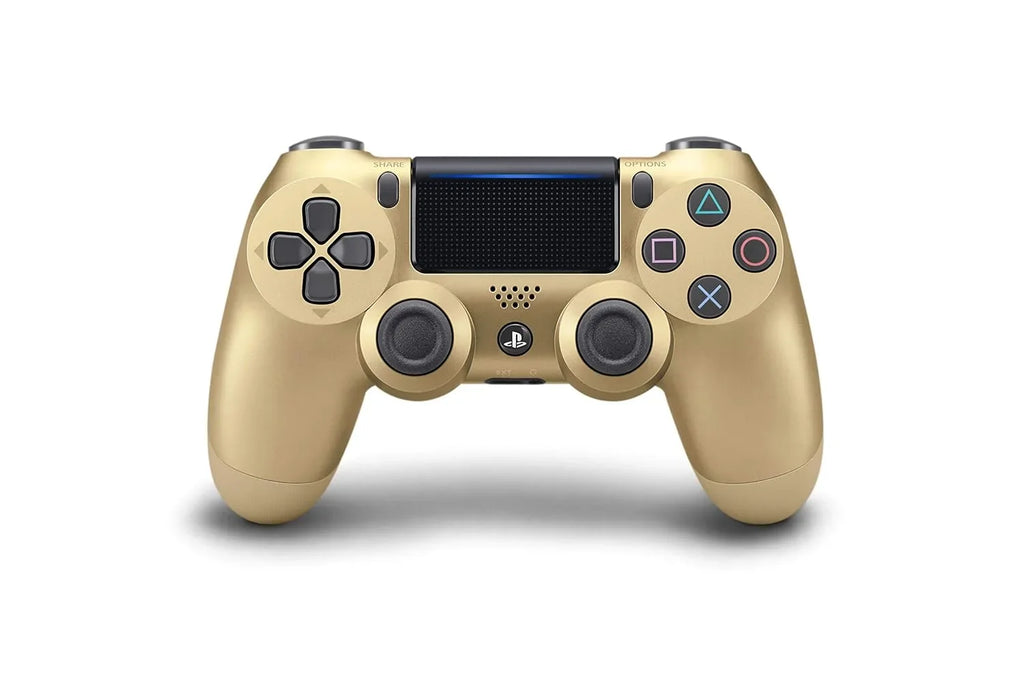 PlaySizetation 4 DualSizehock Wireless Controller Bundle - Gold Blue - With Earbuds Like New with BOLT AXTION