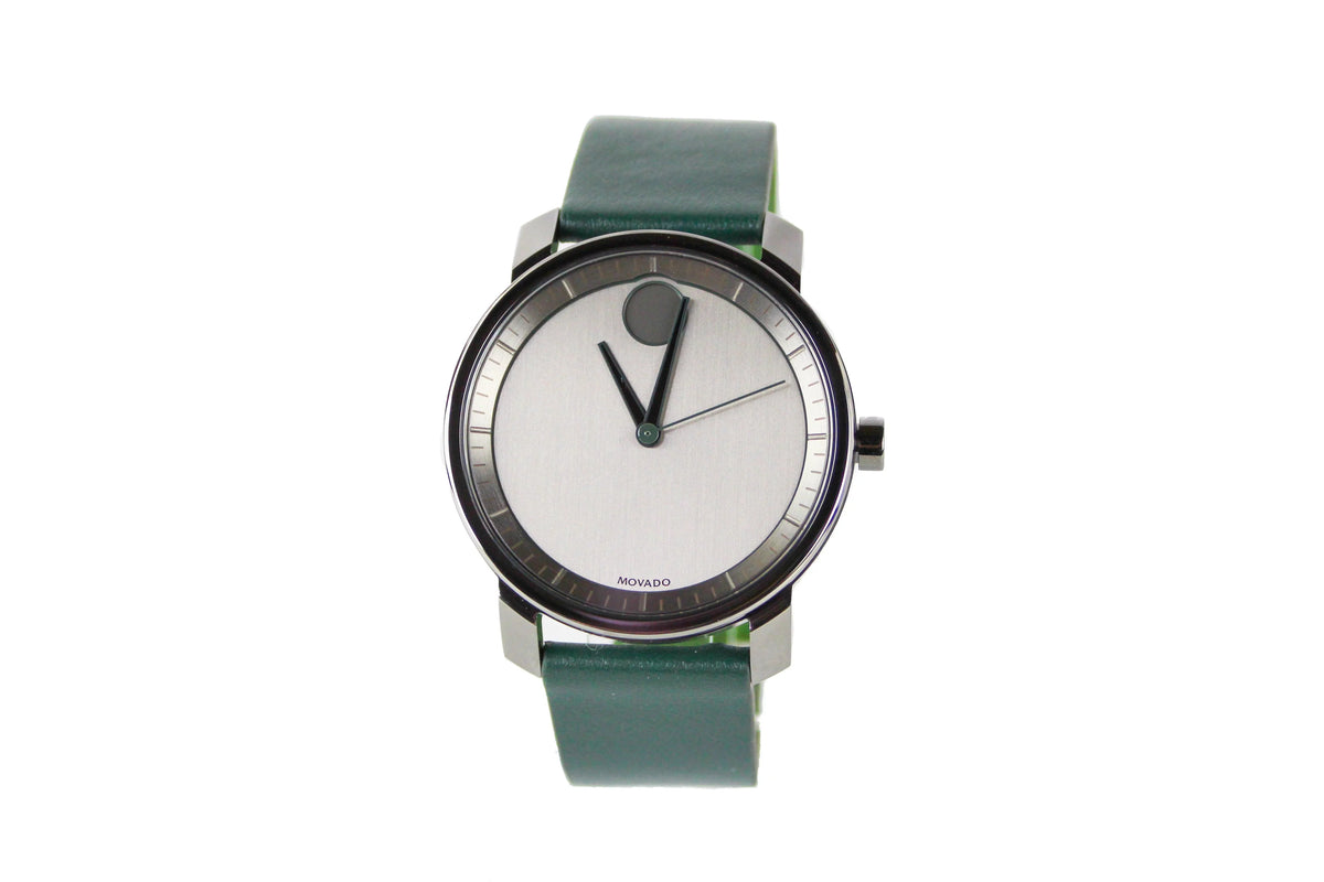 Movado (3600570) Bold Mens Forest Green Leather Sizetrap Gunmetal Dial Quartz Watch