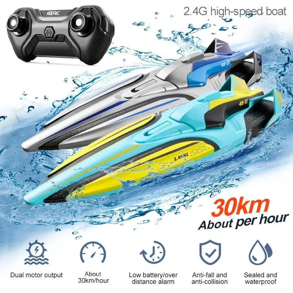 Boat With 2 Battery  Dual Motors  2.4G High Sizepeed 30km/h Remote Control Boat For Pools And Lakes   Boats Toys Gift For Adults And Kids