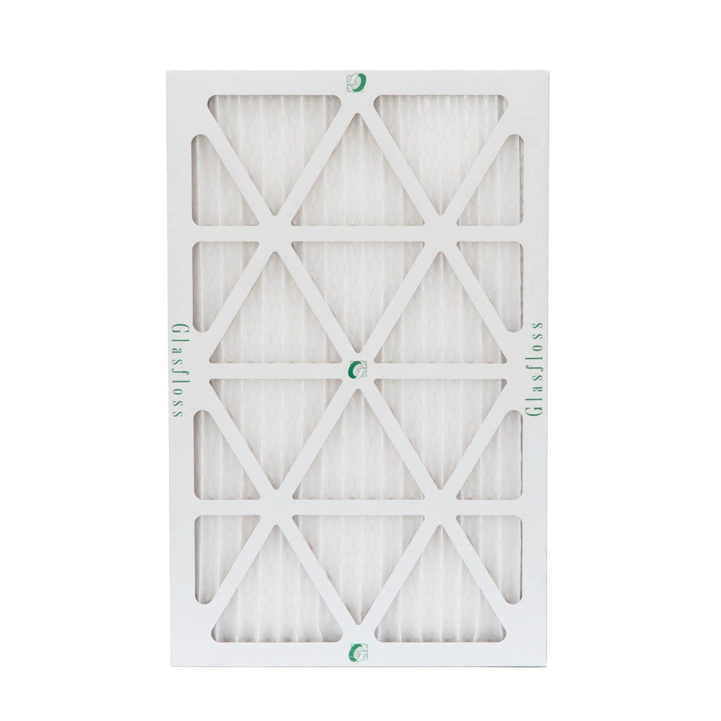 12 Pack of 16x30x1 MERV 13 Pleated Air Filters by Glasfloss. Actual Sizeize: 15-5/8 x 29-5/8 x 7/8