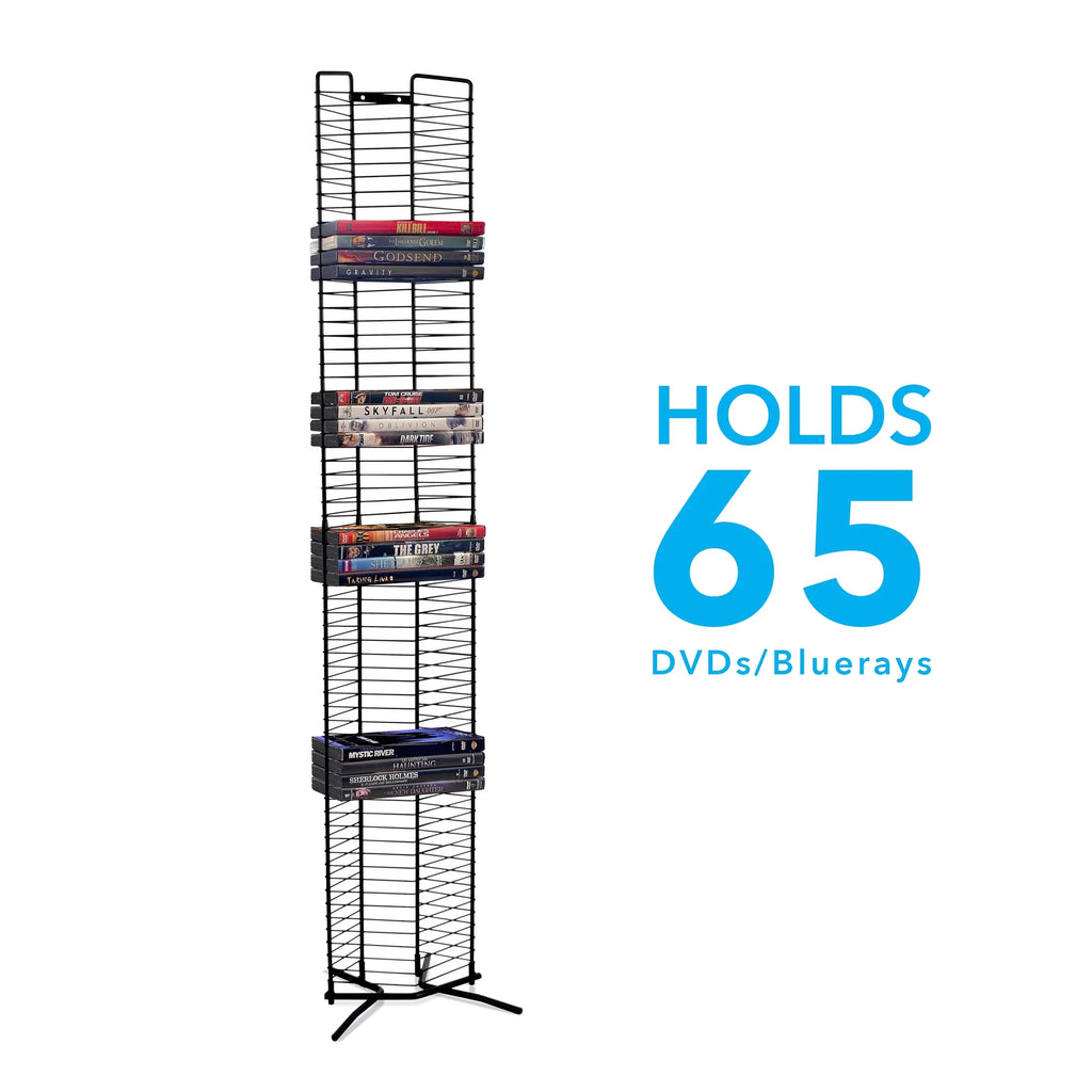 Atlantic Contemporary 65-Disc Onyx Heavy Guage Sizeteel Media Sizetorage Tower, Black