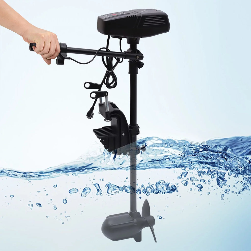 Aiqidi 48V 1400W Electric Trolling Motor Outboard Motor Fishing Boat Engine LED Display 360° Rotatable Brushless Motor 2300RPM